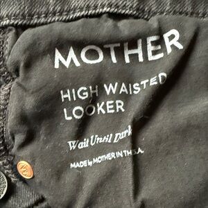 MOTHER High Waisted Looker Jeans - Black